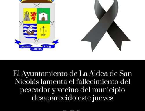 El Ayuntamiento de La Aldea de San Nicolás lamenta el fallecimiento del pescador y vecino del municipio desaparecido este jueves