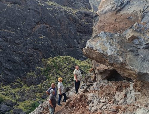 La Aldea de San Nicolás coordina las actuaciones para recuperar el canal de riego afectado por el derrumbe a consecuencia de la borrasca Therese